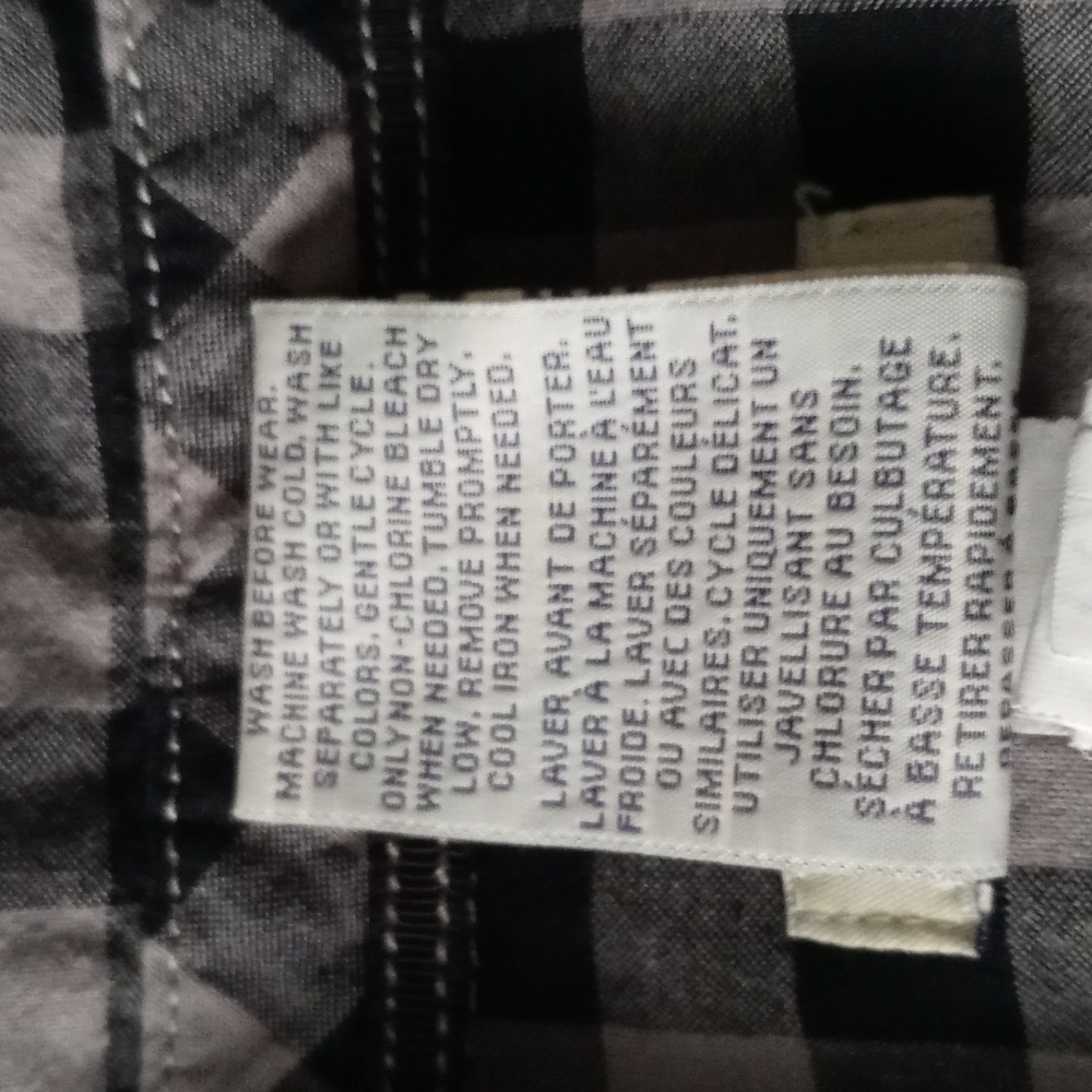 Cherokee Boys Plaid Button-Down Shirt. Size L/G 12-14. Black and Gray - Picture 4 of 12